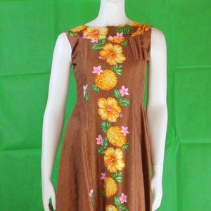 Hawaiian Floral Long Sleeveless Dress